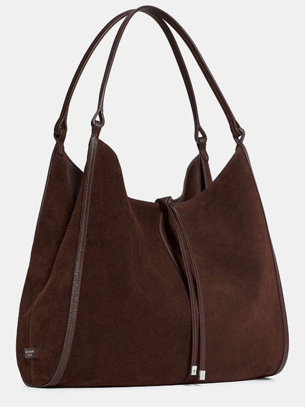 Kate Spade Large Reese Hot Fudge Suede Shoulder Bag